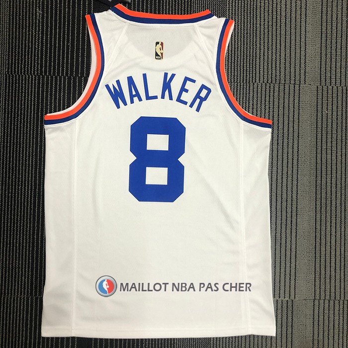 Maillot New York Knicks Kemba Walker NO 8 75th Anniversary Blanc